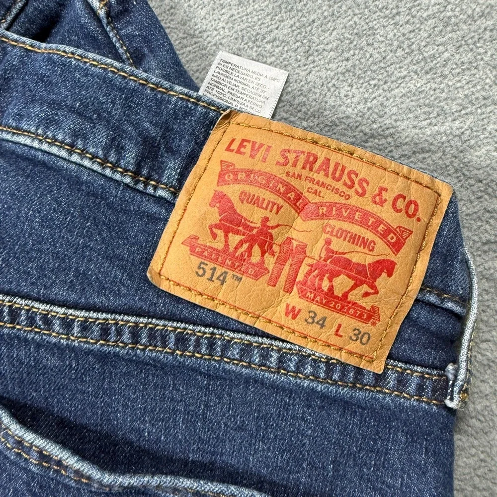 Levi's 514 Jeans Men 34x30‎ Dark Wash Straight Fit Denim Casual Everyday Classic
